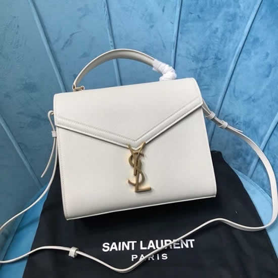 Fake Yves Saint Laurent White Cassandra Briefcase Crossbody Bag