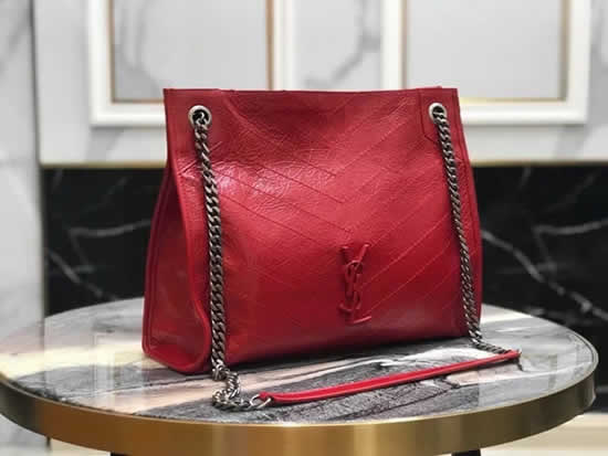Replica Yves Saint Laurent Niki Medium Shopping Bag In Crinkled Vintage Leather