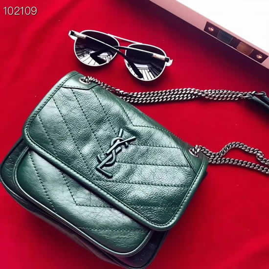 Fashion New Cheap YSL Casual Green Shoulder Crossbody Bag