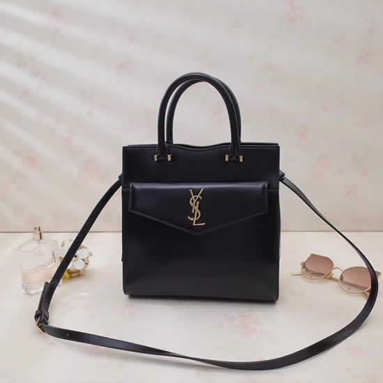 New YSL Uptown Casual Black Tote Crossbody Bag 561203