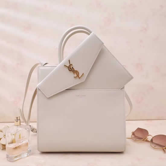 Wholesale YSL Uptown Casual White Tote Crossbody Bag Outlet 561203