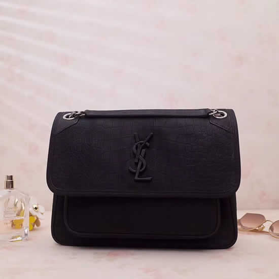 New YSL Niki Flip Single Black Shoulder Messenger Bag 498894