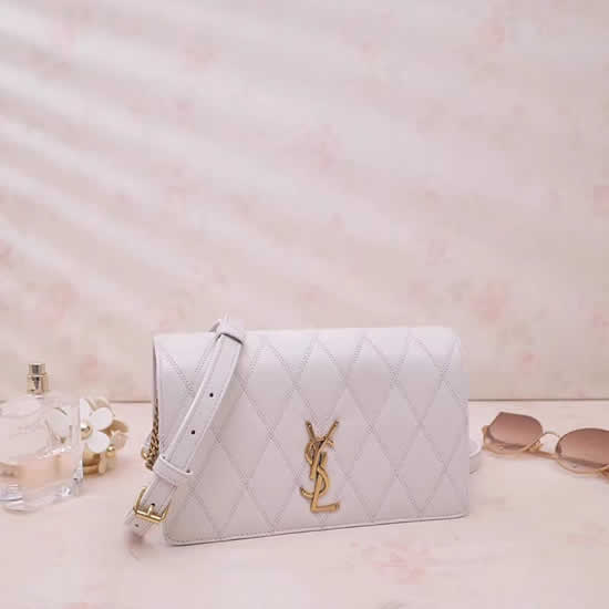 New YSL Angie Flap One Shoulder White Crossbody Bag 568906