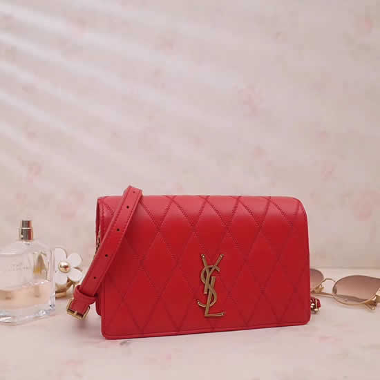 New YSL Angie Flap One Shoulder Red Crossbody Bag 568906