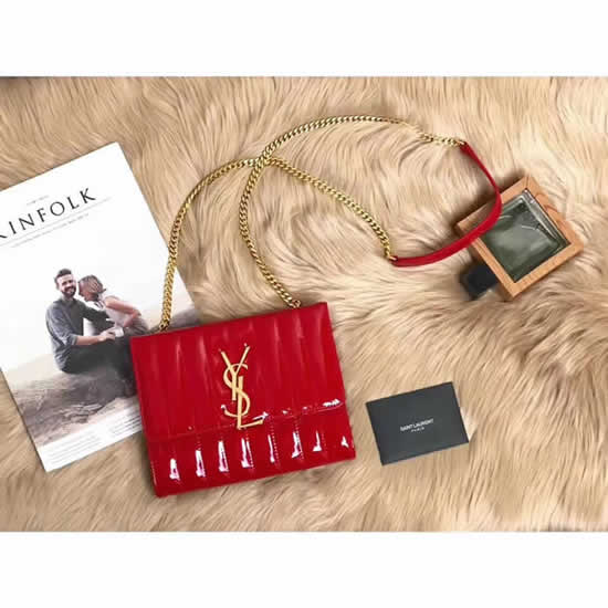New Vicky Wallet Sheepskin Fake Yves Saint Laurent Red Shoulder Crossbody Bags 554125