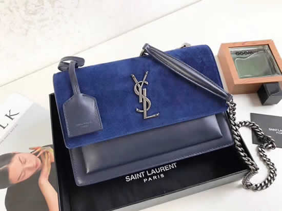 Wholesale Replica Yves Saint Laurent Blue Flap Shoulder Crossbody Bag 442906