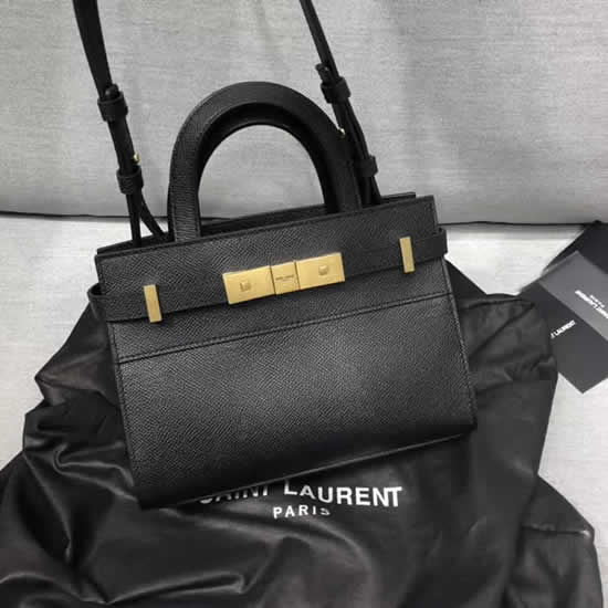 Manhattan Nano Bag In Grain De Poudre Embossed Leather Saint Laurent Embossed Black Tote 593741