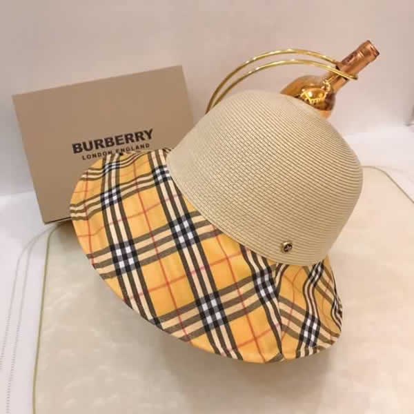 Burberry Summer Bucket Hat Women Fashion Cotton Beach Sun Hats Fisherman Hat