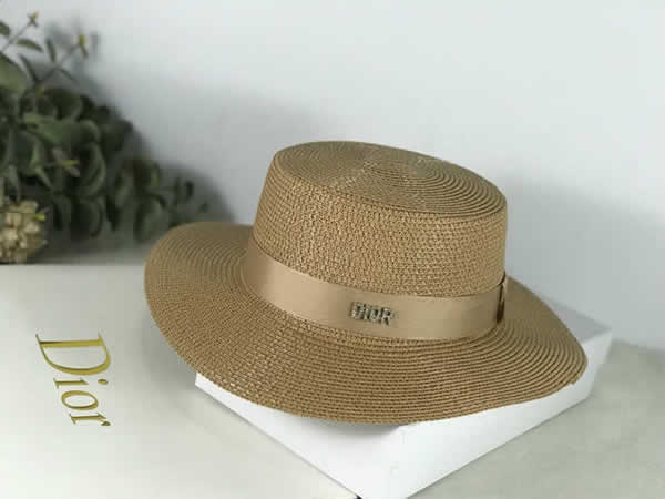 Dior Summer Straw Hat Women Big Wide Brim Beach Hat Sun Hat Foldable Sun Block UV Protection Hat