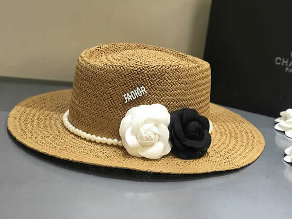 Replica Dior Ladies Sun Hats Small Hat European And American Retro Braided Hat Female Sunshade Flat Cap Visors Hats
