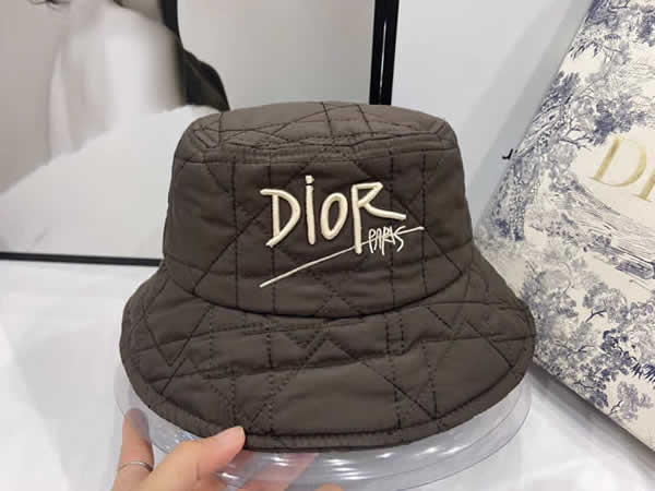 Replica Dior Summer Foldable Bucket Hat Solid Color Hip Hop Wide Brim Beach UV Top Sunscreen Fisherman Cap