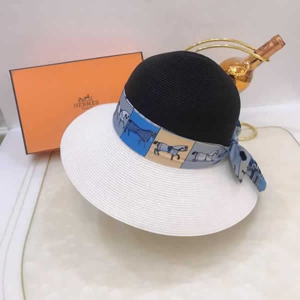 Summer Straw Hermes Hat for Women Panama Beach Hat Bucket Sun Hats Female Summer Big Brim UV Protection Cap 2020