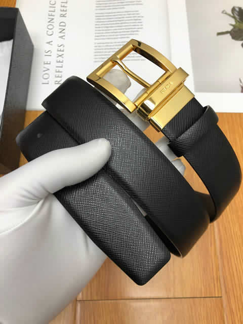 Fake Prada High Quality Male Belt Cow Buckle Belt Genuine Leather Belts For Men Fashion 15