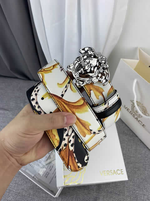 Fake Versace New Business Casual Belt Women Top Quality Genuine Leather Belts For Male Metal Buckle Women Fashion Luxury Belt 02