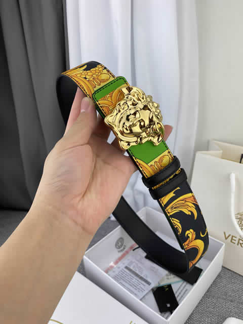 Fake Versace New Business Casual Belt Women Top Quality Genuine Leather Belts For Male Metal Buckle Women Fashion Luxury Belt 09
