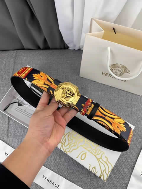 Fake Versace New Business Casual Belt Women Top Quality Genuine Leather Belts For Male Metal Buckle Women Fashion Luxury Belt 40