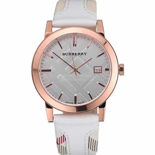 Burberry The City Classic Silver Dial White Bracelet  622563