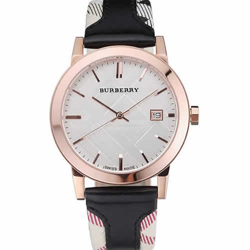 Burberry The City Classic Silver Dial Black Bracelet  622565