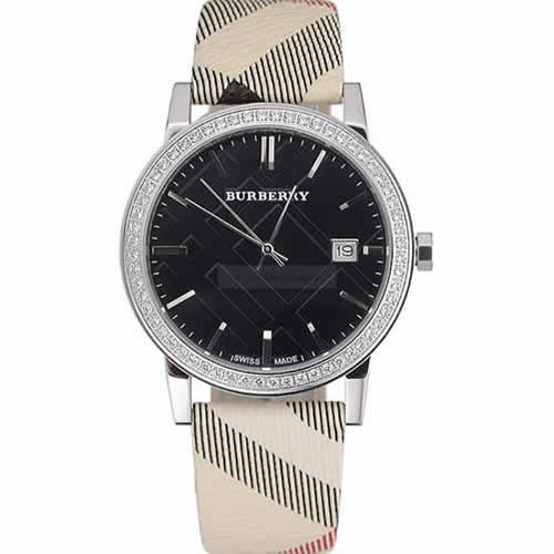 Burberry The City Classic Black Dial  Haymarket  Bracelet  622568