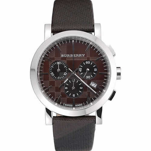 Burberry The City Classic Chronograph Brown Dial Smoked Trench Bracelet  622571