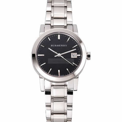 Burberry The City Black Dial Stainless Steel Case And Bracelet