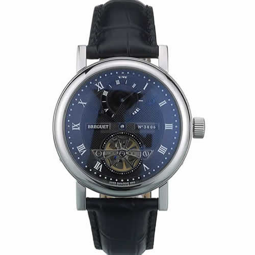 Breguet Classique Complications Stainless Steel Case Black Leather Strap 80157