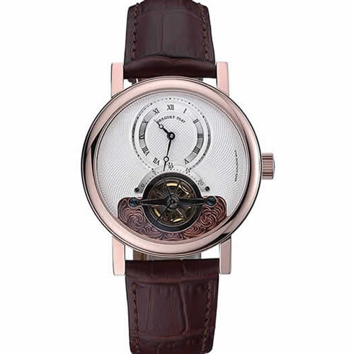 Breguet Classique Grande Complication Tourbillon Gold Case White Dial Brown Leather Strap 622209