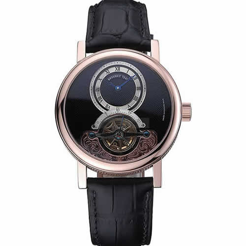 Breguet Classique Grande Complication Tourbillon Gold Case Black Dial Black Leather Strap 622211