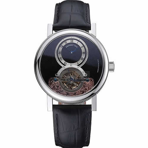 Breguet Classique Grande Complication Tourbillon Silver Case Black Dial Black Leather Strap 622212