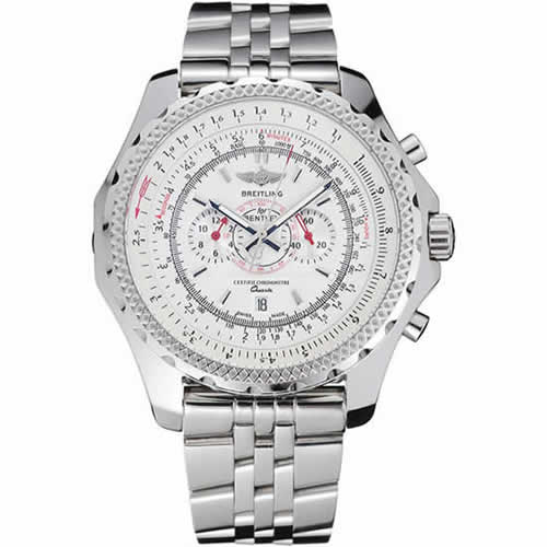 Breitling Bentley Chronograph White Dial Stainless Steel Strap