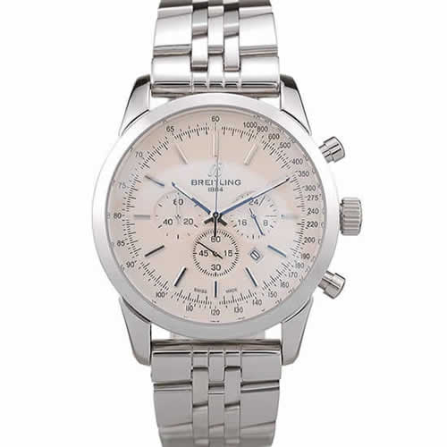 Breitling Transocean White Dial Stainless Steel Strap