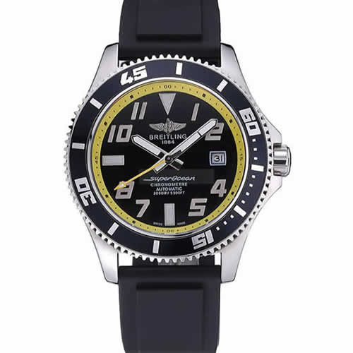 Breitling Superocean Black Yellow Dial Watch  622331