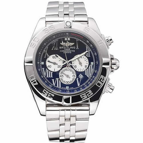 Breitling Chronomat Certifie Black Dial Stainless Steel Bracelet  622426