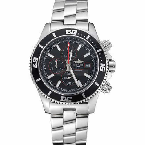 Breitling Superocean Chronograph II Black Dial Stainless Steel Bracelet  622428