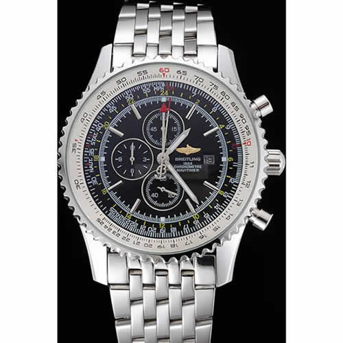 Breitling Navitimer World Black Dial Stainless Steel Bracelet  622512