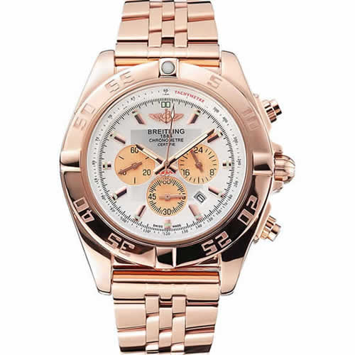 Breitling Chronomat 44 White Dial Rose Gold Bracelet  622518