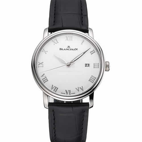 Blancpain Villeret Ultra Slim White Dial Stainless Steel Case Black Leather Strap