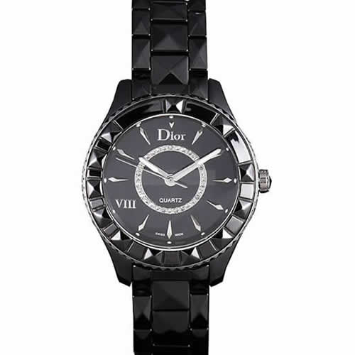 Dior VIII Ceramic Black Bezel Black Bracelet cd10 621363