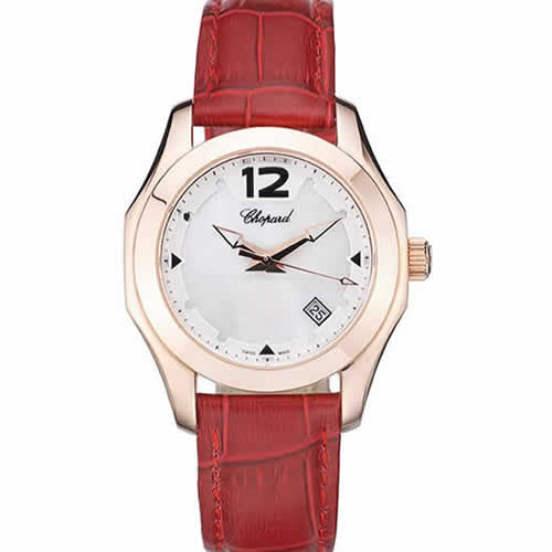 Chopard Red Leather Bracelet Watch 80276