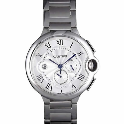 Cartier Ballon Bleu Chronograph White Dial Stainless Steel Case And Bracelet