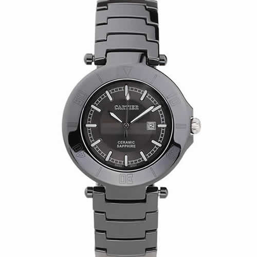 Cartier Pasha 34mm Black Dial Black Ceramic Case