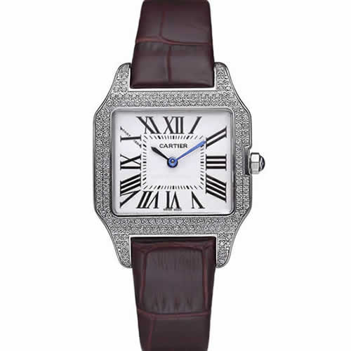 Cartier Santos 100 Diamond Silver Bezel 621908