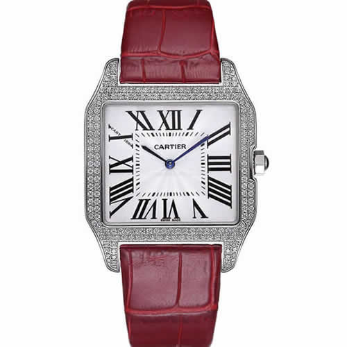 Cartier Santos 100 Diamond Silver Bezel 621928