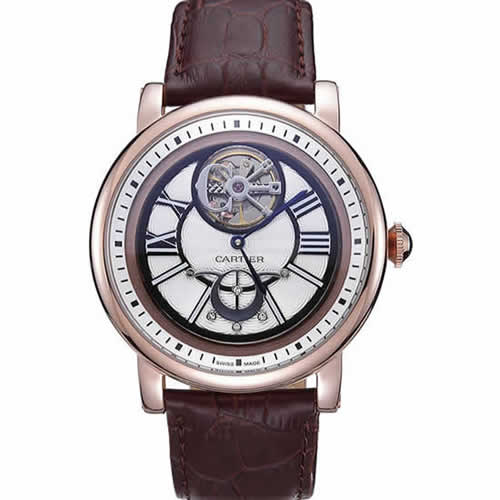 Cartier Rotonde Flying Tourbillon White Dial 621943