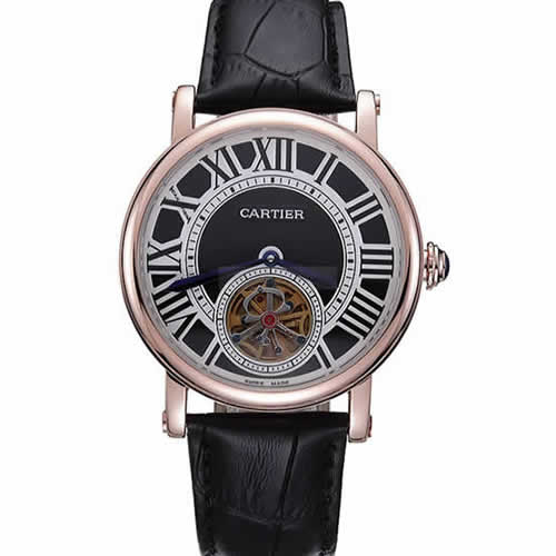 Cartier Rotonde Flying Tourbillon Black Dial 621957