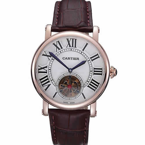 Cartier Rotonde Flying Tourbillon White Dial 621958