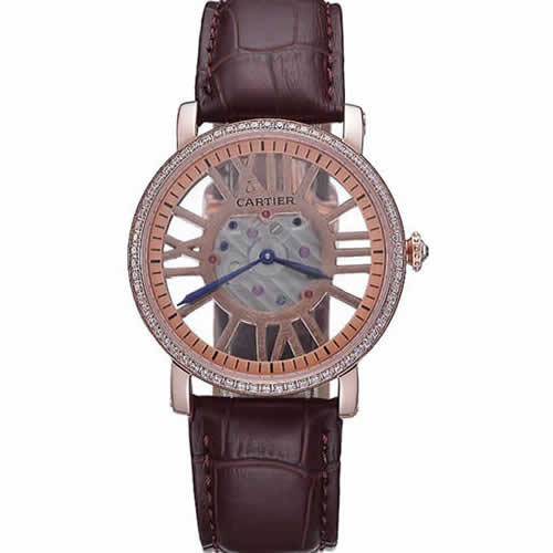 Cartier Rotonde Skeleton Flying Tourbillon Brown 621961