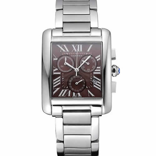 Cartier Tank MC Brown Dial Stainless Steel Case And Bracelet  622699