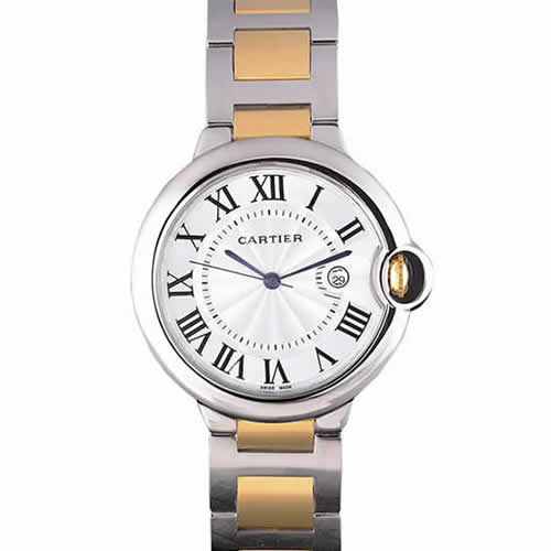 Cartier Ballon Bleu 42mm White Dial Stainless Steel Case Two Tone Bracelet