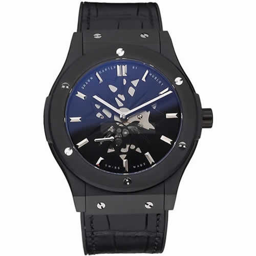 Hublot Classic Fusion Shawn Carter Black Steel Case Black Leather Strap  622817